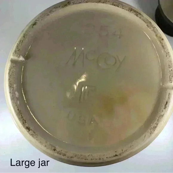 Set of 2 vintage  McCoy pottery ceramic kitchen canisters - Picture 8 of 9